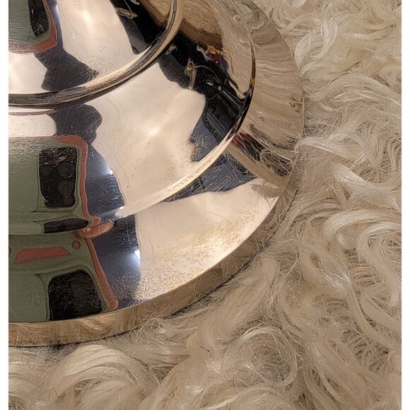 Vintage 1980's Solid Brass Silver-Toned Candlestick - Picture 12 of 14